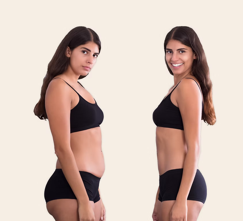 Medical weight loss before and after results - side view