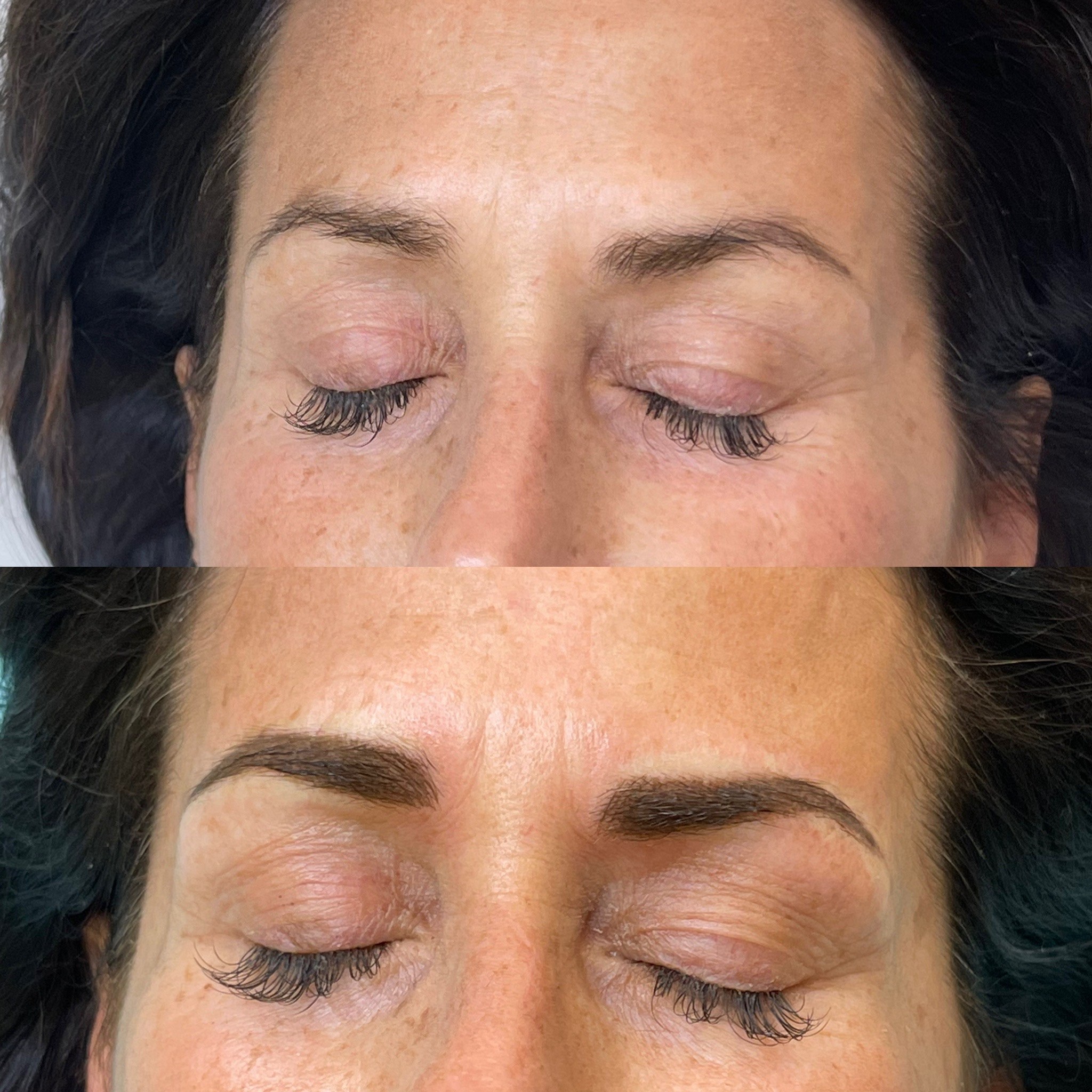 Permanent makeup before and after - eyebrows transformation